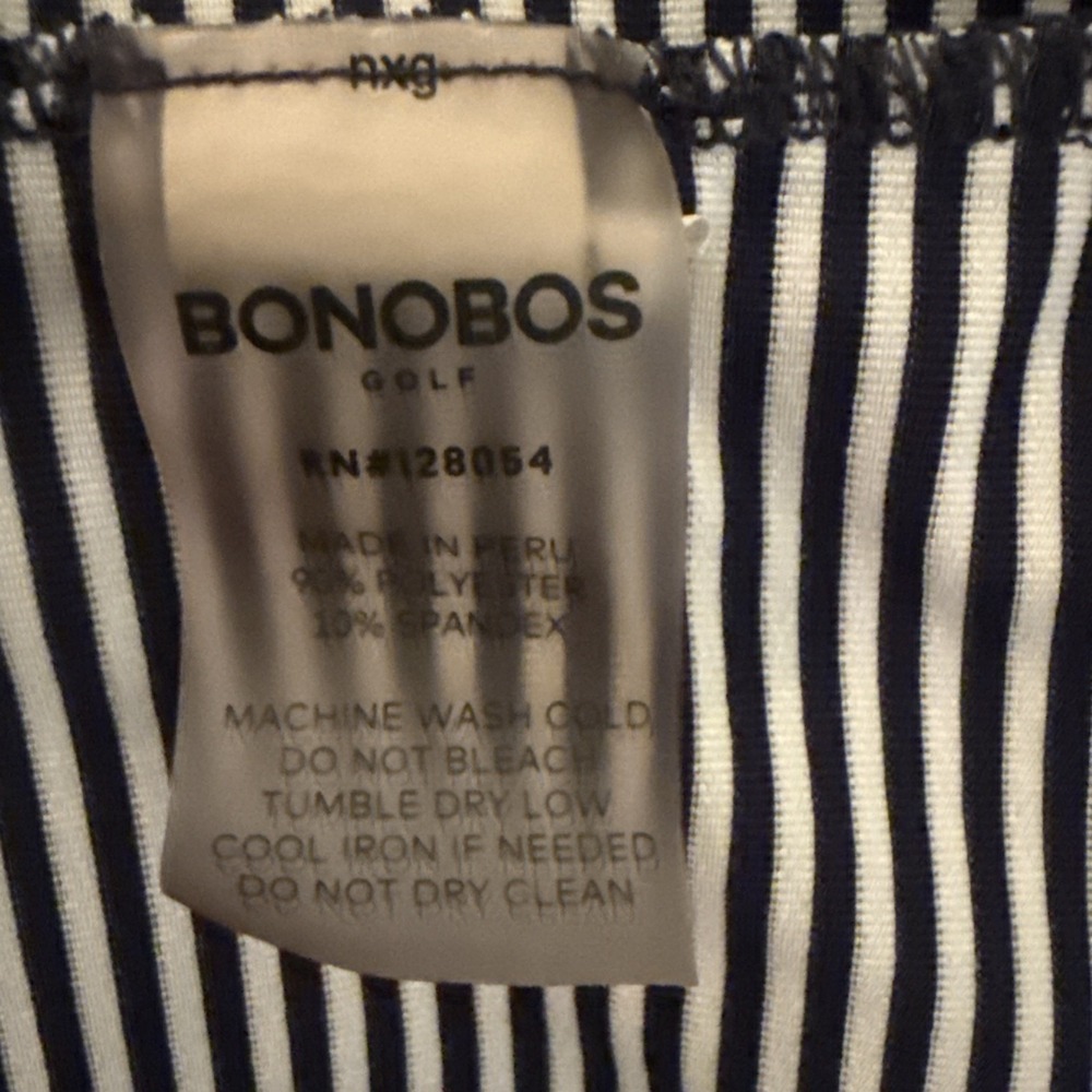Bonobos Golf Polo Shirt Mens Large Standard Fit Blue Striped M-Flex Performance - Picture 8 of 8